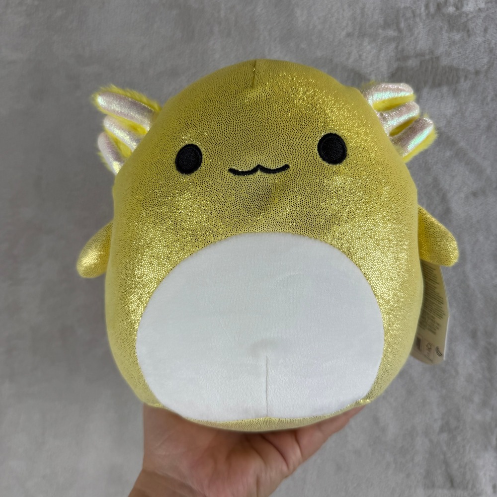 Squishmallows Treyton the Axolotl 8 Inch Yellow Metallic Shimmer Plush NWT